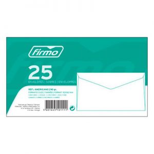 Maço c/25 Envelopes 92x163mm - Americano