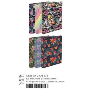 Capa A4 2 argolas L/E - Moonflower