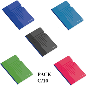 Caderno quadriculado agrafado A4 PP Ambar cores - Pack c/10