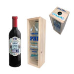 Caixa de madeira c/garrafa vinho “PAI”