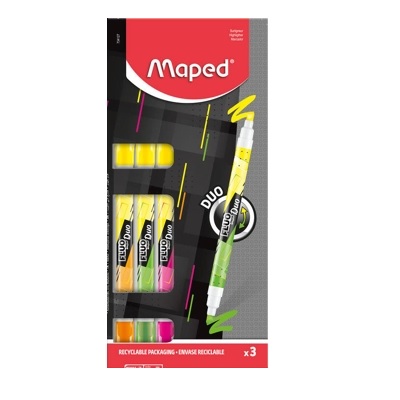 Marcador Fluor Duo Maped – Pack c/3