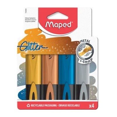 Marcador metalizado c/glitter Maped – Pack c/4