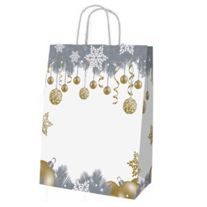 Saco Papel L 32*14*40 "NATAL OURO/PRATA"