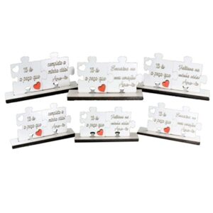 Placa Madeira MDF Puzzle - Namorados