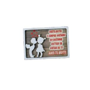 Placa 10x18cm c/ Miniatura - Namorados