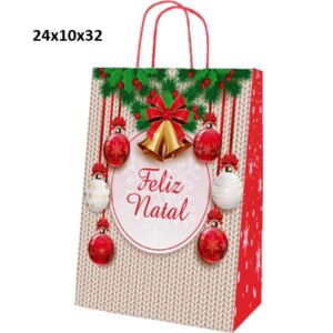 Pack c/10 Sacos Papel Natal " Feliz Natal "