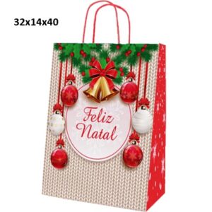 Pack c/10 Sacos Papel Natal " Feliz Natal "