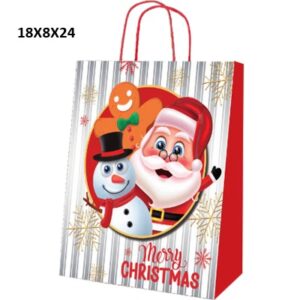 Pack c/10 Sacos de Papel Natal " Pai Natal "