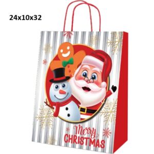 Pack c/10 Sacos Papel Natal " Pai Natal"