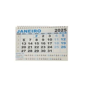 Calendário peq. secretária em arame duplo – 2026