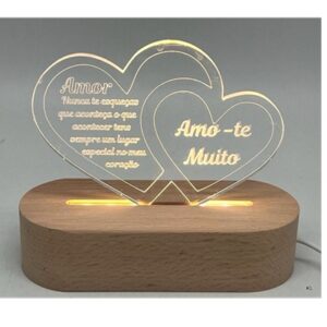 Base Mad. Oval Led c/ Acrilico