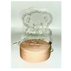 Base Mad. redondo Led c/ Acrilico