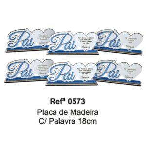 Placa Madeira c/ Palavra 18cm - PAI