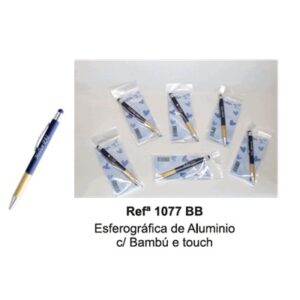 Esferografica em Aluminio com Bambu e Touch - PAI