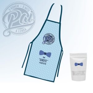 Avental azul "PAI" c/embalagem