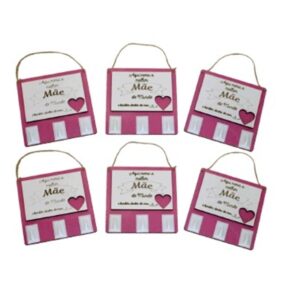 Placa quadrada p/pendurar - 12x12cm