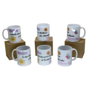 Caneca c/frase "Mãe" - Emb. individual