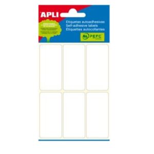 Mini bolsa etiquetas APLI c/6 folhas - 26x54mm