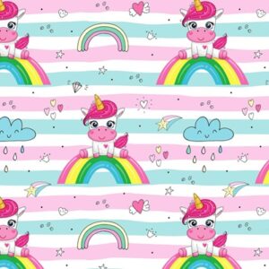 Papel de Embrulho 70×100 – Pack c/25F - Unicornio Arco Iris