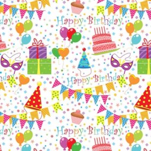 Papel de Embrulho 70×100 – Pack c/25F - Happy Birthday