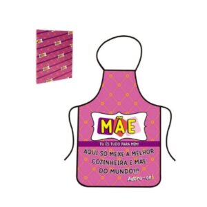 Avental rosa "Adoro-te Mãe!"